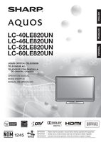 Sharp LC40LE820UN LC46LE820UN LC52LE820UN TV Operating Manual