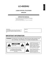 Sharp LC45GD4U TV Operating Manual