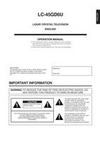 Sharp LC45GD6U TV Operating Manual