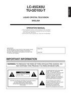 Sharp LC45GX6U TV Operating Manual