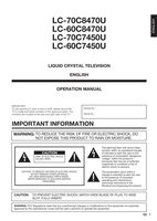 Sharp LC60C7450U LC70C7450U LC70C8470U TV Operating Manual