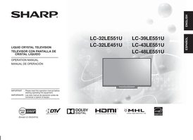 Sharp LC32LE451U LC32LE551U LC39LE551 TV Operating Manual