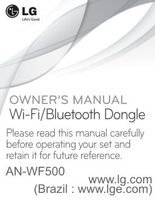 LG ANWF500 Bluetooth Dongle TV Operating Manual