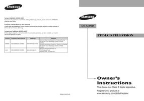 Samsung LNS3296 TV Operating Manual