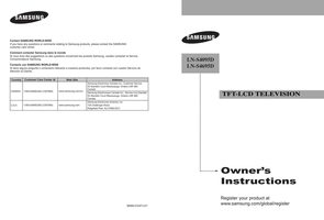 Samsung HLS5666W LNS4095D LNS4095DX TV Operating Manual