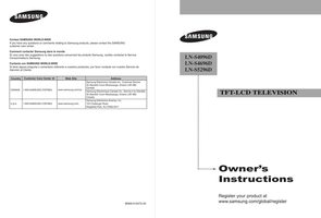 Samsung HLS5686WX/XAA LNS4096DX LNS4696D TV Operating Manual