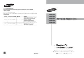 Samsung HL67A510J1FXZA LNT2342H LNT3242H TV Operating Manual