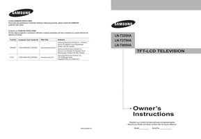 Samsung LNT325HA LNT375HA LNT405HA TV Operating Manual