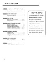 LG LP1215GXR Air Conditioner Unit Operating Manual