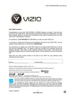 Vizio M190MV M220MV TV Operating Manual