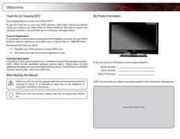 Vizio M370SR M420SR TV Operating Manual