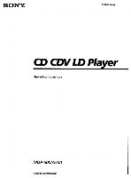 Sony 3757581221 MDP500 MDPA500 Laser Disc Player Operating Manual