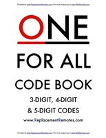 One For All One for All CodesOM Universal Remote Control Operating Manual