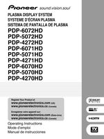 Pioneer PDP4270HD PDP4271HD PDP5070HD Audio System Operating Manual