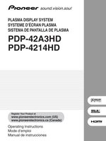 Pioneer PDP4214HD PDP42A3HD Audio System Operating Manual