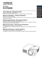 Hitachi PJTX200 PJTX200J Projector Operating Manual