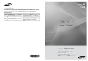 Samsung HCM4215 HPM5027X PN42B430 TV Operating Manual