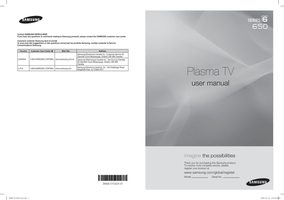 Samsung PN50A650T1FXZA PN50A650T1FXZC PN58A650T1FXZA TV Operating Manual