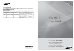 Samsung PN50A760 PN50A760T1F PN50A760T1FX TV Operating Manual