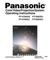 Panasonic PT47WX49 PT47WX49E PT47WX51 TV Operating Manual