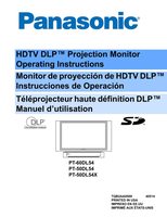 Panasonic PT50DL54 PT60DL54 TV Operating Manual