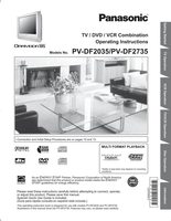 Panasonic PVDF2035 PVDF2735 TV/VCR/DVD Combo Operating Manual