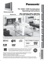 Panasonic PVDF204 PVDF274 TV/VCR/DVD Combo Operating Manual