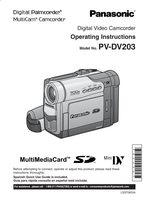 Panasonic PVDV203 Video Camera Operating Manual