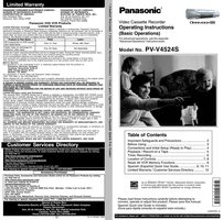 Panasonic PVV4524S TV/VCR Combo Operating Manual