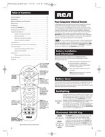 RCA RCR412 Series plus Codes Universal Remote Control Operating Manual