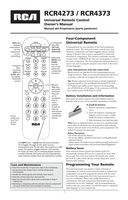 RCA RCR4273 RCR4373 and CODESOM Universal Remote Control Operating Manual