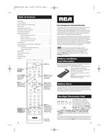 RCA RCR460 and CodesOM Universal Remote Control Operating Manual