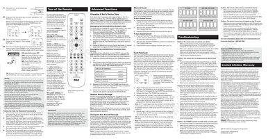 RCA RCRN04GR and CODESOM Universal Remote Control Operating Manual