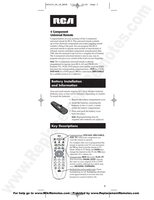 RCA RCU410 with Codes Universal Remote Control Operating Manual