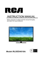 RCA RLDED4016A TV Operating Manual