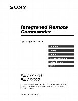 Sony RMAX4000 & CodesOM Universal Remote Control Operating Manual