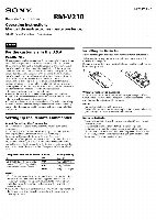 Sony RMV210 & CodesOM Universal Remote Control Operating Manual