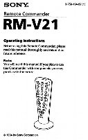 Sony RMV21 & CodesOM Universal Remote Control Operating Manual