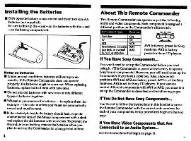 Sony RMV21 & CodesOM Universal Remote Control Operating Manual