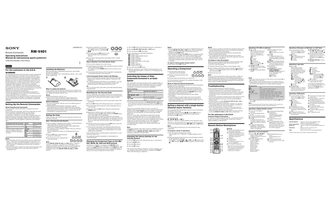 Sony RMV401 & CodesOM Universal Remote Control Operating Manual