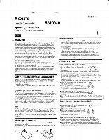 Sony RMV40 & CodesOM Universal Remote Control Operating Manual