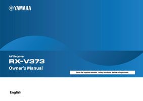 Yamaha RXV373OM Audio/Video Receiver Operating Manual