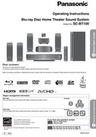 Panasonic SCBT100 Home Theater System Operating Manual