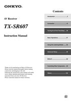 Onkyo TXSR607 Audio/Video Receiver Operating Manual