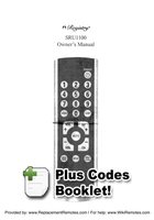 Philips SRU1100 Universal Remote Control Operating Manual