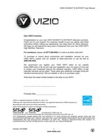 Vizio SV320XVT SV320XVTHDTV SV370XVT TV Operating Manual