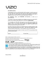 Vizio SV472XVT TV Operating Manual