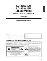 Sharp LC26SV490U LC32SV29U LC46SV49U TV Operating Manual