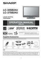 Sharp LC37SB24U TV Operating Manual