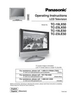 Panasonic TC19LE50 TC19LX50 TC23LE50 TV Operating Manual